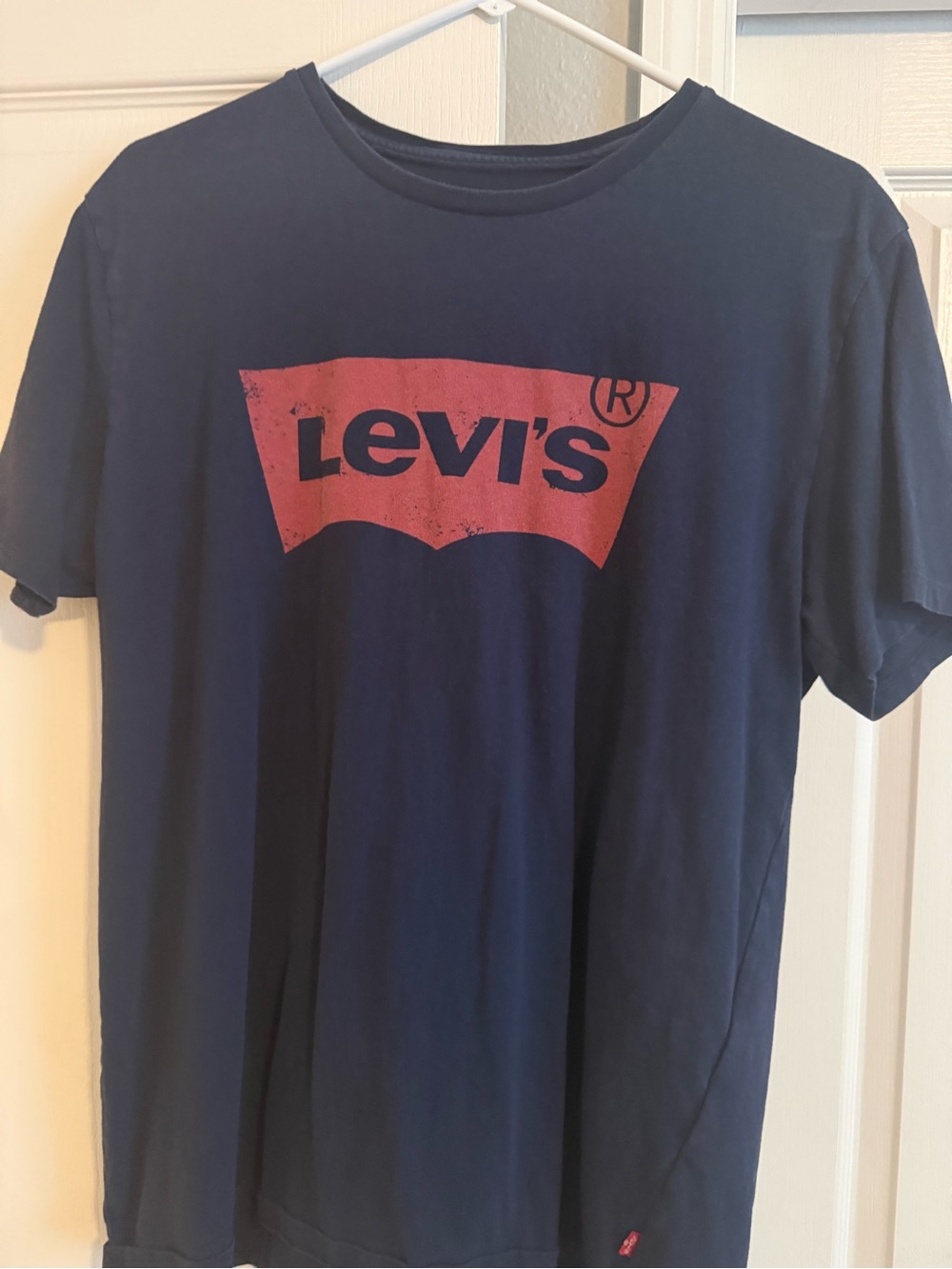 Levi's Navy Short Sleeve Tee with Distressed Red Logo